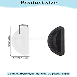 20 Pairs 2 Colors Silicone Eyeglass Nose Pads&nbsp;DIY-LP0001-69