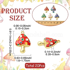 20Pcs 5 Styles Alloy Enamel Pendants&nbsp;ENAM-YW0009-49