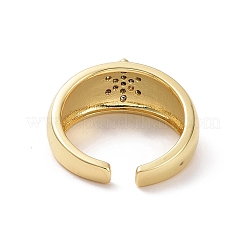 Clear Cubic Zirconia Flower Open Cuff Ring&nbsp;RJEW-H127-02G