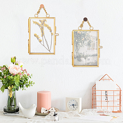 Brass Glass Hanging Photo Frame&nbsp;HJEW-WH0072-06A