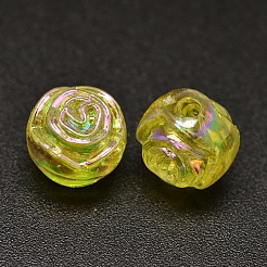 AB Color Plated Flower Electroplated Eco-Friendly Transparent Acrylic Beads&nbsp;PACR-I001-M