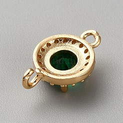 Light Gold Plated Brass Pave Cubic Zirconia Connector Charms&nbsp;KK-CJC0001-41KCG-07