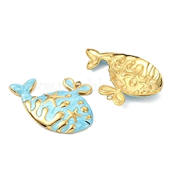 Ocean 304 Stainless Steel Enamel Pendants&nbsp;X-STAS-T076-08F-03G