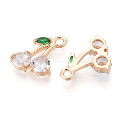 Brass Micro Pave Cubic Zirconia Pendants&nbsp;KK-T074-70KCG-01