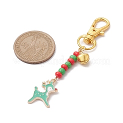 Christmas Theme Alloy Enamel Pendant Decorations&nbsp;HJEW-MZ00059