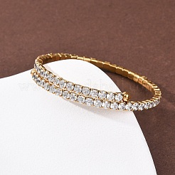 304 Stainless Steel Micro Pave Cubic Zirconia Open Cuff Bangles for Women&nbsp;BJEW-K293-04B-G