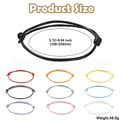 100Pcs 10 Colors Adjustable Waxed Polyester Cord Bracelets Making&nbsp;BJEW-CJ00002