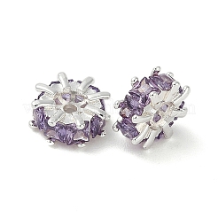 Brass Micro Pave Cubic Zirconia Spacer Beads&nbsp;KK-U045-16P-01