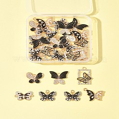 28Pcs 6 Styles Alloy Rhinestone Pendants&nbsp;ENAM-FS0002-67