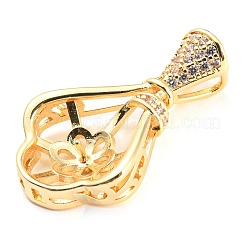 Brass Micro Cubic Zirconia Peg Bail Charms&nbsp;KK-Q794-04D-G