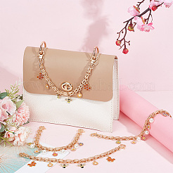 Daisy/Bee Alloy Enamel & ABS Plastic Imitation Pearl Pendant Decorative Purse Chains&nbsp;AJEW-AB00121