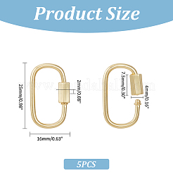 5Pcs Brass Screw Carabiner Lock Charms&nbsp;KK-UN0002-02