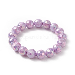 Macaron Color Faceted Acrylic Round Beaded Necklaces&nbsp;BJEW-JB09196