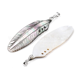Natural Black Lip Shell Carved Pendants&nbsp;KK-C135-06B