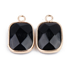 Faceted Natural Black Stone Pendants&nbsp;G-S359-179B