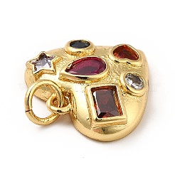 Brass Micro Pave Cubic Zirconia Pendants&nbsp;KK-H433-15G