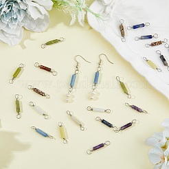 36Pcs 9 Styles Natural Mixed Gemstone Connector Charms&nbsp;PALLOY-AB00132