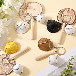 4Pcs 4 Colors PU Leather Keychain&nbsp;KEYC-CL0001-02