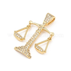 Brass Micro Pave Cubic Zirconia Pendants&nbsp;KK-F919-25G