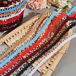 5 Bags 5 colors Polyester Braid Trims with Elastic Button Loops&nbsp;OCOR-NB0001-54