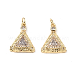 Brass Micro Pave Clear Cubic Zirconia Pendants&nbsp;KK-E068-VF328
