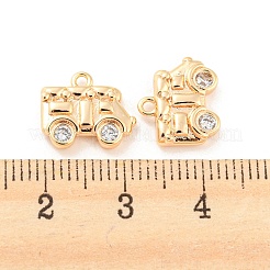Brass Micro Pave Cubic Zirconia Pendants&nbsp;KK-E090-17G