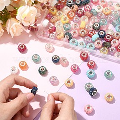 100Pcs 2 Styles Resin Rhinestone European Beads&nbsp;RESI-YW0006-01