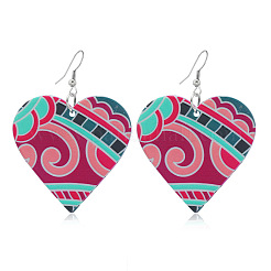Printed Acrylic Dangle Earrings for Women&nbsp;WG7422D-01