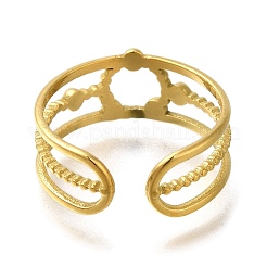 Ion Plating(IP) 304 Stainless Steel Open Cuff Ring Components&nbsp;RJEW-U017-08G