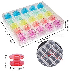 2 Boxes 25 Compartments Polypropylene(PP) Plastic Sewing Machine Bobbins with Storage Case&nbsp;CON-SZ0001-17