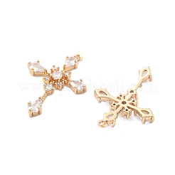 Brass Micro Pave Cubic Zirconia Pendants&nbsp;KK-B125-30G