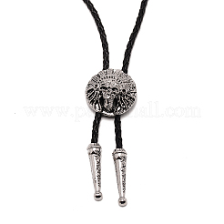 Flat Round with Egypt Pharaoh Laria Necklace for Men Women&nbsp;LS-NJEW-WH0011-06AS