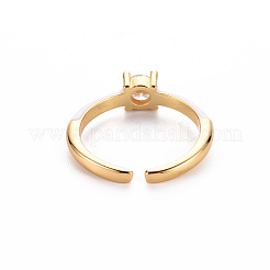Brass Enamel Cuff Rings&nbsp;RJEW-T016-26G-NF