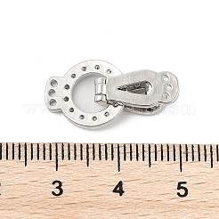 Brass Micro Pave Clear Cubic Zirconia Fold Over Clasps&nbsp;KK-P299-07P