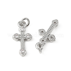 SHEGRACE Brass Micro Pave Clear Cubic Zirconia Pendants&nbsp;XGRQ2O465-451P