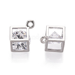 Brass Micro Pave Cubic Zirconia Charms&nbsp;KK-N264-02B-P