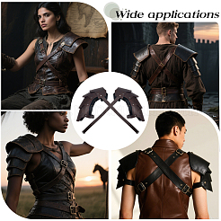1Pc Medieval PU Leather Double Shoulder Armor&nbsp;AJEW-CL0002-44