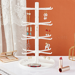 4 Tier Rotatable Plastic Earring Display Tree Stands&nbsp;ODIS-WH0038-41