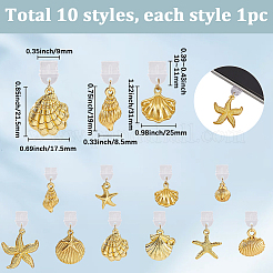 10Pcs 10 Styles Sea Animals Plastic Mobile Dustproof Plugs&nbsp;HJEW-SC00171