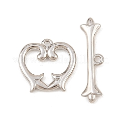 Heart Brass Toggle Clasps&nbsp;KK-G548-43P-04