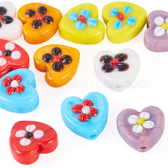 12Pcs 6 Colors Handmade Lampwork Beads&nbsp;LAMP-TA0002-56