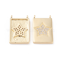 Brass Micro Pave Clear Cubic Zirconia Pendants&nbsp;ZIRC-L093-63G