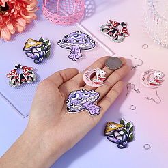 DIY Mushroom Acrylic Dangle Earrings Making Kit&nbsp;DIY-TA0009-64