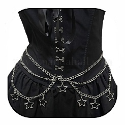 Alloy Star Tassel Layered Curb Chain Waist Belly Chains for Women&nbsp;FS-WG240A3-01