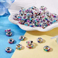 100Pcs Plastic Glass Rhinestone European Beads&nbsp;KY-TADJ0001-02