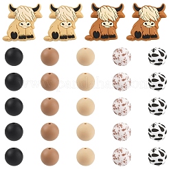 49Pcs Food Grade Eco-Friendly Silicone Beads&nbsp;SIL-YW0001-86