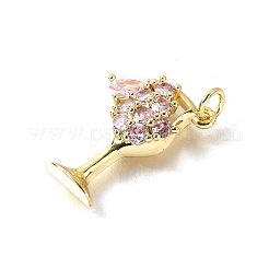 Brass Micro Pave Cubic Zirconia Pendants&nbsp;KK-F899-04B-G