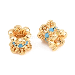 Brass & Synthetic Turquoise Beads&nbsp;KK-A298-12G