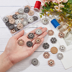 24Pcs 3 Colors Alloy & Brass Snap Buttons&nbsp;FIND-NB0003-65