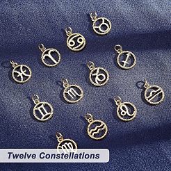 12Pcs 12 Style Brass Charms&nbsp;KK-FH0004-40